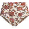 image:imageLands End Womens Chlorine Resistant Pinchless High Waisted Bikini BottomsEgret White Ornate Floral