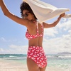 image:imageLands End Womens Chlorine Resistant Pinchless High Waisted Bikini BottomsStrawberry Tossed Floral
