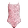 image:imageLands End Womens Chlorine Resistant Scoop Neck High Leg Tugless Tank Thin Strap One Piece Swimsuit AdjustableCoral RoseWhite Ditsy Lilies