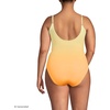 image:imageLands End Womens Chlorine Resistant Scoop Neck High Leg Tugless Tank Thin Strap One Piece Swimsuit AdjustableIcy MintOrange Ombre