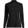 image:imageLands End Womens Cotton Mock Turtleneck  Soft Cotton Knit Rib Trim With Spandex MidHip Length Relaxed Fit Layering Petite and Plus SizesBlack