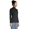 image:imageLands End Womens Cotton Mock Turtleneck  Soft Cotton Knit Rib Trim With Spandex MidHip Length Relaxed Fit Layering Petite and Plus SizesBlack