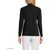 image:imageLands End Womens Cotton Mock Turtleneck  Soft Cotton Knit Rib Trim With Spandex MidHip Length Relaxed Fit Layering Petite and Plus SizesBlack