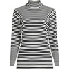 image:imageLands End Womens Cotton Mock Turtleneck  Soft Cotton Knit Rib Trim With Spandex MidHip Length Relaxed Fit Layering Petite and Plus SizesBlack Even Stripe