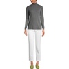 image:imageLands End Womens Cotton Mock Turtleneck  Soft Cotton Knit Rib Trim With Spandex MidHip Length Relaxed Fit Layering Petite and Plus SizesCharcoal Heather
