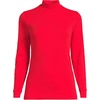 image:imageLands End Womens Cotton Mock Turtleneck  Soft Cotton Knit Rib Trim With Spandex MidHip Length Relaxed Fit Layering Petite and Plus SizesCompass Red