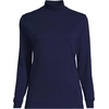 image:imageLands End Womens Cotton Mock Turtleneck  Soft Cotton Knit Rib Trim With Spandex MidHip Length Relaxed Fit Layering Petite and Plus SizesDeep Sea Navy