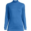 image:imageLands End Womens Cotton Mock Turtleneck  Soft Cotton Knit Rib Trim With Spandex MidHip Length Relaxed Fit Layering Petite and Plus SizesMuted Cobalt Blue