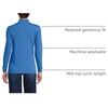 image:imageLands End Womens Cotton Mock Turtleneck  Soft Cotton Knit Rib Trim With Spandex MidHip Length Relaxed Fit Layering Petite and Plus SizesMuted Cobalt Blue