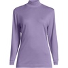 image:imageLands End Womens Cotton Mock Turtleneck  Soft Cotton Knit Rib Trim With Spandex MidHip Length Relaxed Fit Layering Petite and Plus SizesViolet Verbena