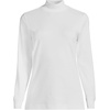 image:imageLands End Womens Cotton Mock Turtleneck  Soft Cotton Knit Rib Trim With Spandex MidHip Length Relaxed Fit Layering Petite and Plus SizesWhite