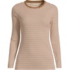 image:imageLands End Womens Cotton Rib Knit TShirtCanyon Camel Tiny Stripe