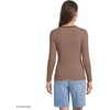 image:imageLands End Womens Cotton Rib Knit TShirtRich CoffeeHeather Stripe