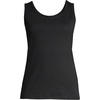image:imageLands End Womens Cotton Tank Top  100 Cotton Interlock Wide Straps Modest Armholes Prewashed MidHip Length Layering Petite and PlusBlack