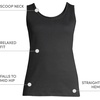image:imageLands End Womens Cotton Tank Top  100 Cotton Interlock Wide Straps Modest Armholes Prewashed MidHip Length Layering Petite and PlusBlack