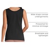 image:imageLands End Womens Cotton Tank Top  100 Cotton Interlock Wide Straps Modest Armholes Prewashed MidHip Length Layering Petite and PlusBlack