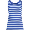 image:imageLands End Womens Cotton Tank Top  100 Cotton Interlock Wide Straps Modest Armholes Prewashed MidHip Length Layering Petite and PlusBlue Breeze Shadow Stripe