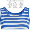 image:imageLands End Womens Cotton Tank Top  100 Cotton Interlock Wide Straps Modest Armholes Prewashed MidHip Length Layering Petite and PlusBlue Breeze Shadow Stripe