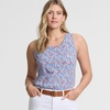 image:imageLands End Womens Cotton Tank Top  100 Cotton Interlock Wide Straps Modest Armholes Prewashed MidHip Length Layering Petite and PlusClear Blue Small Poppy Floral