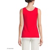 image:imageLands End Womens Cotton Tank Top  100 Cotton Interlock Wide Straps Modest Armholes Prewashed MidHip Length Layering Petite and PlusCompass Red