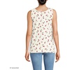 image:imageLands End Womens Cotton Tank Top  100 Cotton Interlock Wide Straps Modest Armholes Prewashed MidHip Length Layering Petite and PlusCompass RedCherries