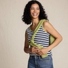 image:imageLands End Womens Cotton Tank Top  100 Cotton Interlock Wide Straps Modest Armholes Prewashed MidHip Length Layering Petite and PlusDeep Sea Navy Even Stripe