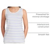 image:imageLands End Womens Cotton Tank Top  100 Cotton Interlock Wide Straps Modest Armholes Prewashed MidHip Length Layering Petite and PlusIvoryPeriwinkle Breton Stripe