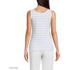 image:imageLands End Womens Cotton Tank Top  100 Cotton Interlock Wide Straps Modest Armholes Prewashed MidHip Length Layering Petite and PlusIvoryPeriwinkle Breton Stripe
