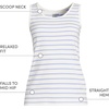 image:imageLands End Womens Cotton Tank Top  100 Cotton Interlock Wide Straps Modest Armholes Prewashed MidHip Length Layering Petite and PlusIvoryPeriwinkle Breton Stripe