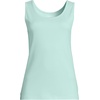 image:imageLands End Womens Cotton Tank Top  100 Cotton Interlock Wide Straps Modest Armholes Prewashed MidHip Length Layering Petite and PlusPale Sky