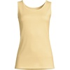 image:imageLands End Womens Cotton Tank Top  100 Cotton Interlock Wide Straps Modest Armholes Prewashed MidHip Length Layering Petite and PlusPale Sunbeam Yellow