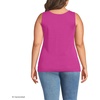 image:imageLands End Womens Cotton Tank Top  100 Cotton Interlock Wide Straps Modest Armholes Prewashed MidHip Length Layering Petite and PlusRaspberry Sorbet
