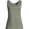image:imageLands End Womens Cotton Tank Top  100 Cotton Interlock Wide Straps Modest Armholes Prewashed MidHip Length Layering Petite and PlusSage