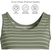 image:imageLands End Womens Cotton Tank Top  100 Cotton Interlock Wide Straps Modest Armholes Prewashed MidHip Length Layering Petite and PlusWashed MossIvory Stripes