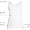 image:imageLands End Womens Cotton Tank Top  100 Cotton Interlock Wide Straps Modest Armholes Prewashed MidHip Length Layering Petite and PlusWhite