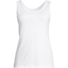 image:imageLands End Womens Cotton Tank Top  100 Cotton Interlock Wide Straps Modest Armholes Prewashed MidHip Length Layering Petite and PlusWhite
