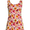 image:imageLands End Womens Cotton Tank Top  100 Cotton Interlock Wide Straps Modest Armholes Prewashed MidHip Length Layering Petite and PlusWhiteHot Pink Painted Blooms