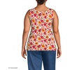 image:imageLands End Womens Cotton Tank Top  100 Cotton Interlock Wide Straps Modest Armholes Prewashed MidHip Length Layering Petite and PlusWhiteHot Pink Painted Blooms
