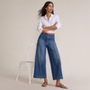 image:imageLands End Womens Denim High Rise Extra Wide Leg Crop JeansIndigo Tide Blue