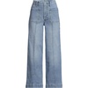 image:imageLands End Womens Denim High Rise Extra Wide Leg Crop JeansLake Blue Wash