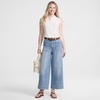 image:imageLands End Womens Denim High Rise Extra Wide Leg Crop JeansLake Blue Wash