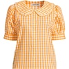 image:imageLands End Womens Easy Care Puff Sleeve Statement Collar ShirtSweet Mango Gingham