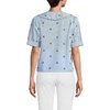 image:imageLands End Womens Easy Care Puff Sleeve Statement Collar ShirtWhiteBlue Floral Stripe