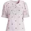image:imageLands End Womens Easy Care Puff Sleeve Statement Collar ShirtWhiteBrown Floral Stripe