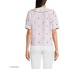 image:imageLands End Womens Easy Care Puff Sleeve Statement Collar ShirtWhiteBrown Floral Stripe