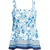 image:imageLands End Womens Flutter Tankini TopWhite Mosaic Floral Geo Border