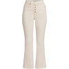 image:imageLands End Womens High Rise Denim Button Front Kick Flare Crop JeansNatural