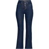 image:imageLands End Womens High Rise Denim Button Front Kick Flare Crop JeansRiver Rinse