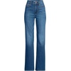 image:imageLands End Womens High Rise Flare Jeans  Stretch Denim Five Pocket Zip Fly Belt Loops Flare Leg Everyday Petite and Plus SizesIndigo Tide Blue