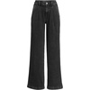 image:imageLands End Womens High Rise Soft Denim Pleated Wide Leg TrousersBlack Wash